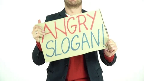 Man with Angry Slogan Vidéo 73498762