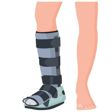 Man with ankke brace Stock Illustration