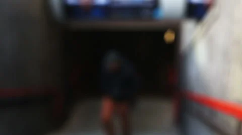 A man with anonymous face going out from the subway Stock-Footage 57136673