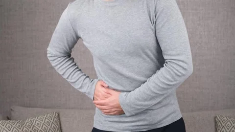 Man appendix pain Stock Footage 264752756