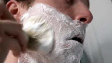 Man Applying Shaving Cream Stock Footage 37650018