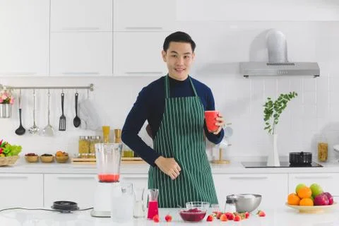 MAN IN APRON Foto stock