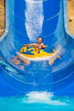Man at aqua park Stock Photos