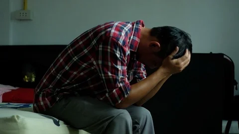 Man are stressed with life problems. Stock Footage 115033663