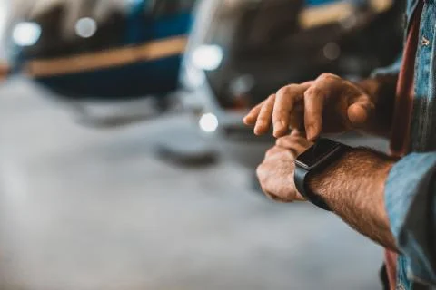 Man arm with digital device on it Stock Photos