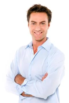 Man with arms folded Stock Photos