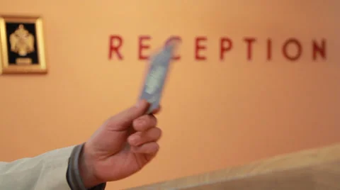 Man arrived at the hotel Stock Footage 32254478