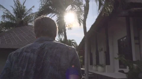 Man arriving at hotel Stock Footage 65826741