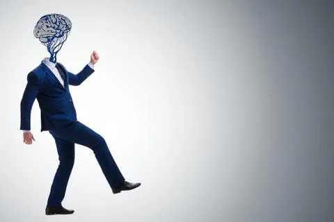 Man in artificial intelligence concept Stockfoto's