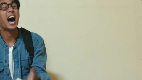 Man asian Overdo reading work without break For education Stock Footage 106321518