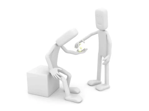 Man asks for alms Stock Illustration