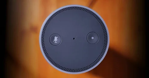 Man Asks Amazon Echo How Far Moon is from Earth Stock Footage 71020871