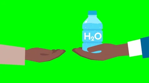 A man asks for clean drinking clear water. A businessman's hand with a bottle Stock Footage 275823432