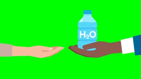 A man asks for clean drinking water. Businessman's hand with a bottle of water Stock Footage 276401721