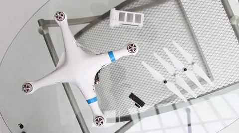 Man assembles a Quadcopter Drone Stock Footage 45834926