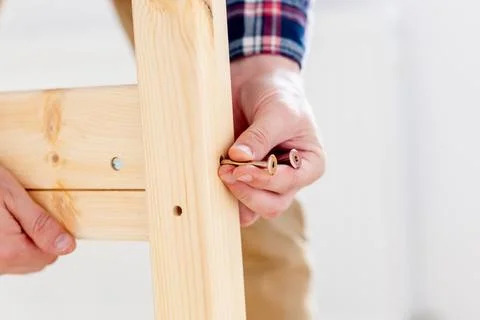 Man Assembling Bed Stock Photos
