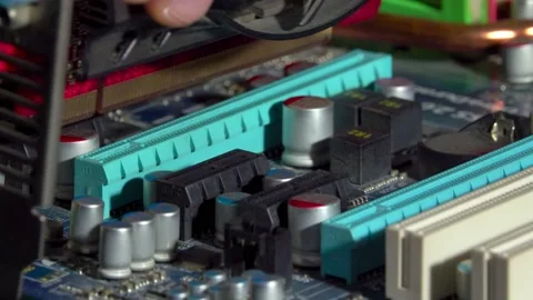 Man assembling personal computer Stock Footage 166510135