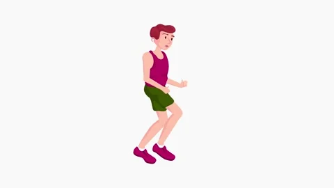 Man athlete running. 2d Animation. Video stock 281617824
