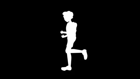 Man athlete running. Side view, 2D silhouette Animation. Stock Footage 281617862