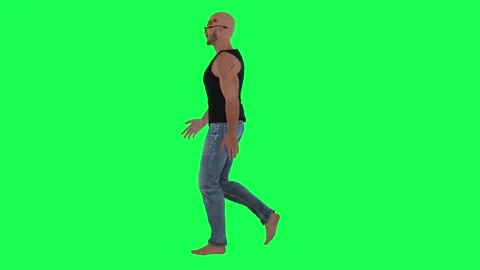 Man with athletic body in green screen wearing sunglasses and black sunglasses a 스톡 동영상 246419161