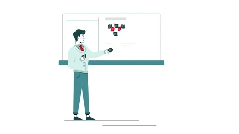 Man Attaching Sticky Note To Task Board Stock Footage 167800558