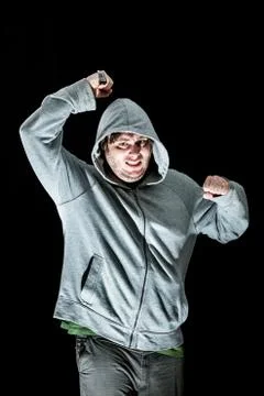 Man attacking with a knife Stock Photos