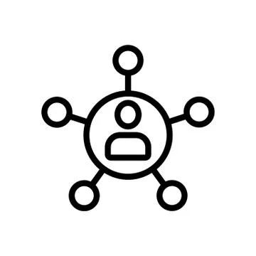 Man attracts referrals icon vector. Isolated contour symbol illustration Stock Illustration
