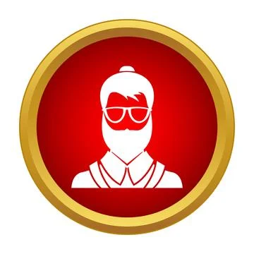 Man avatar with beard and glasses icon Stock Illustration