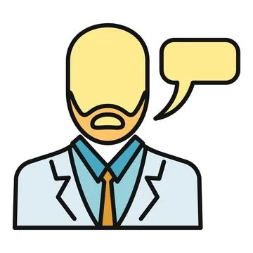 Man avatar communicating with speech bubble icon イラスト素材