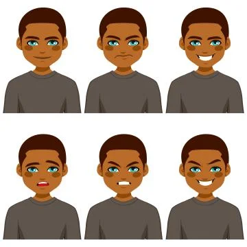 Man Avatar Expressions 库存插图