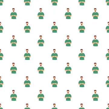 Man avatar face pattern repeating background Illustrazione stock