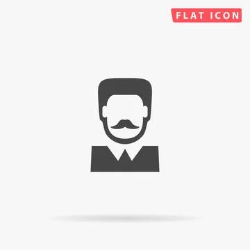 Man avatar flat vector icon. Hand drawn style design illustrations Stock Illustration