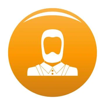 Man avatar icon orange Stock Illustration