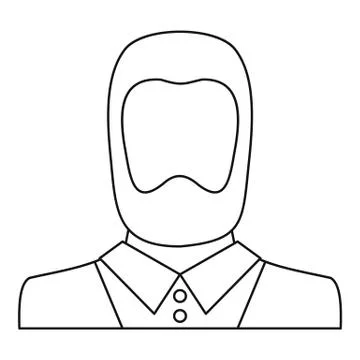 Man avatar icon  thin line Stock Illustration