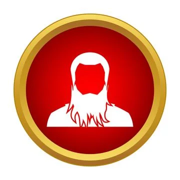 Man avatar with long beard icon button Stock-Illustration