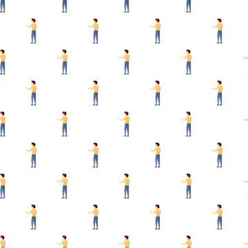 Man avatar pointing, presenting, and showing pattern Stock Illustration