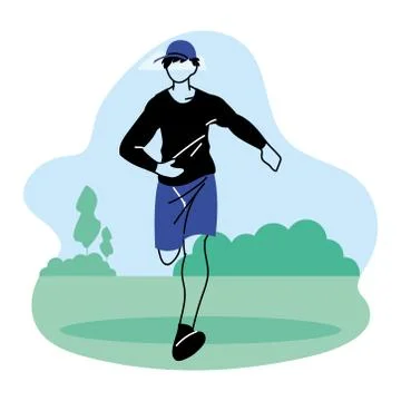 Man avatar running at park vector design Ilustración de archivo