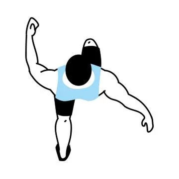 Man avatar running top view vector design Stock Illustration