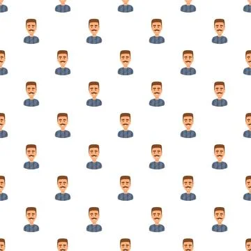 Man avatar seamless pattern representing individuality and style Stock Illustration