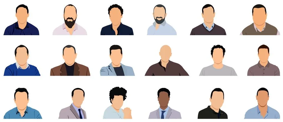 Man avatar set Stock Illustration