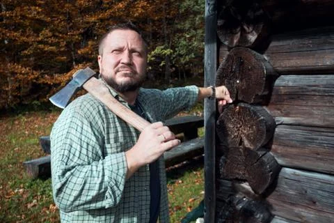 Man with an ax Stock-Fotos