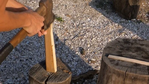 The Man With The Axe Stock Footage 93735594