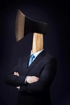 Man with axe as head Stock Photos