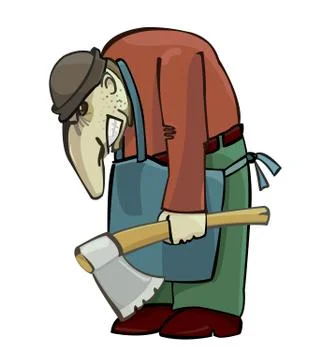Man With Axe Stock Illustration