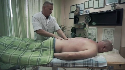 Man back massage Stock Footage 87825533