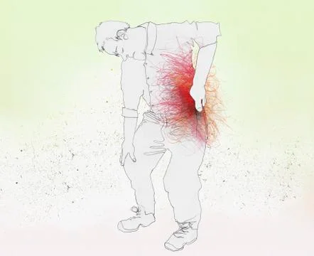 A man with a back pain イラスト素材