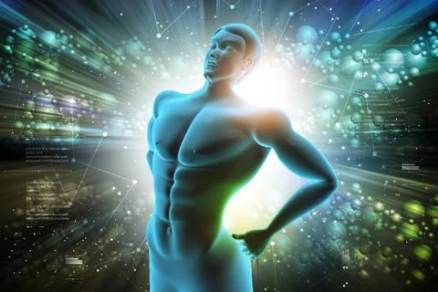 Man with back pain Stock Illustration