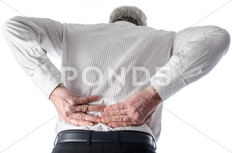 Man with back pain Stock Photos