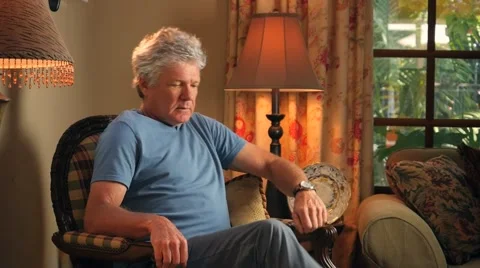 MAN WITH BACKACHE AT HOME Video stock 49218622