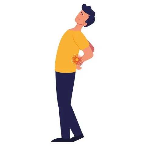 Man backache pain Stock Illustration